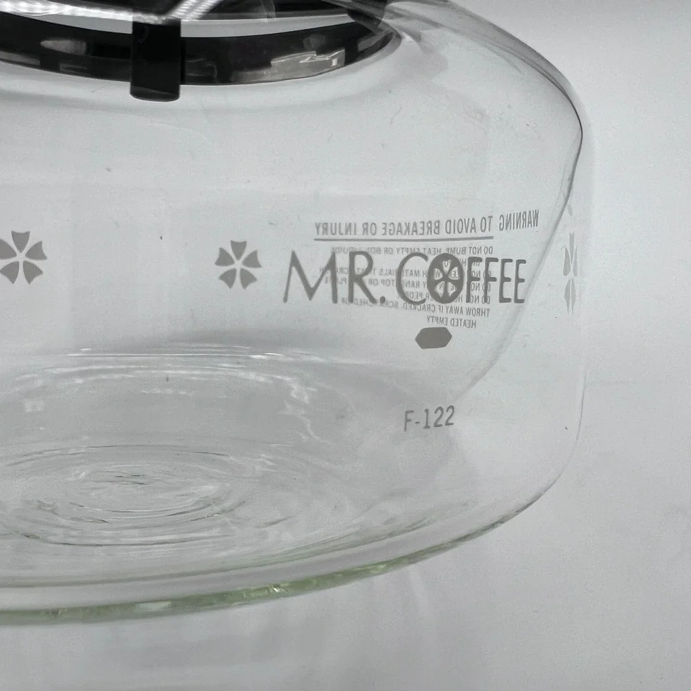 Mr Coffee 10 Cup Glass Replacement Decanter F-122 Carafe with Two Lids Vintage